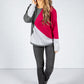 Colour Block Knit Pullover in Magenta