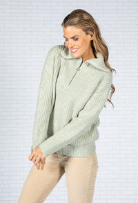 Pipper Knitted Jumper in Sage Green