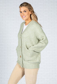 Daphni Chunky knitted cardigan in Misty Mint