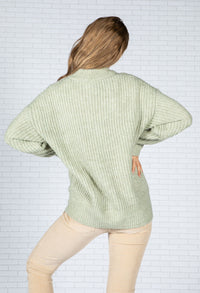 Daphni Chunky knitted cardigan in Misty Mint