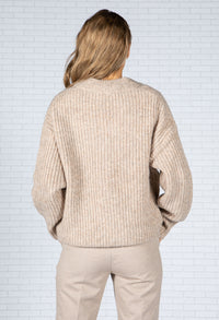 Daphni Chunky knitted cardigan in Macadamia