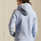 Vintage Logo Embroidered Zip Hoodie in Light Blue Marl