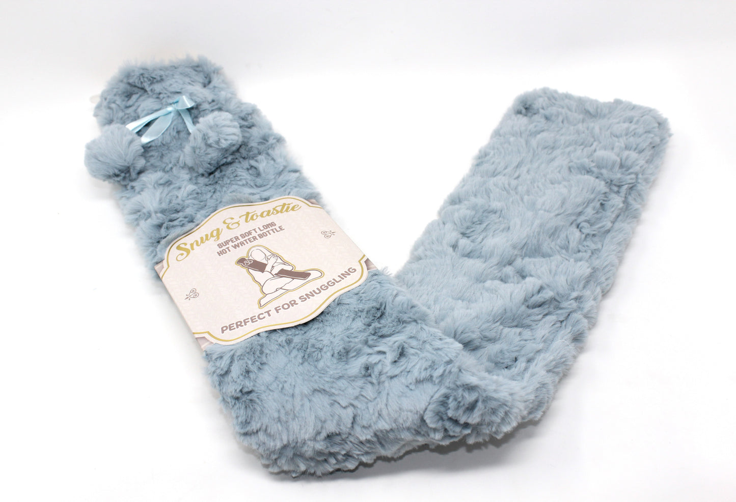 Super Soft Long Hot Water Bottle in Blue