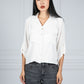 Cropped Pocket Blouse in White