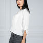 Cropped Pocket Blouse in White