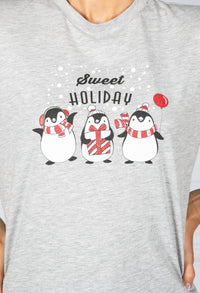 Holiday Penguin Grey T-Shirt