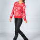 Snowflake Fine Knit Christmas Jumper in Red