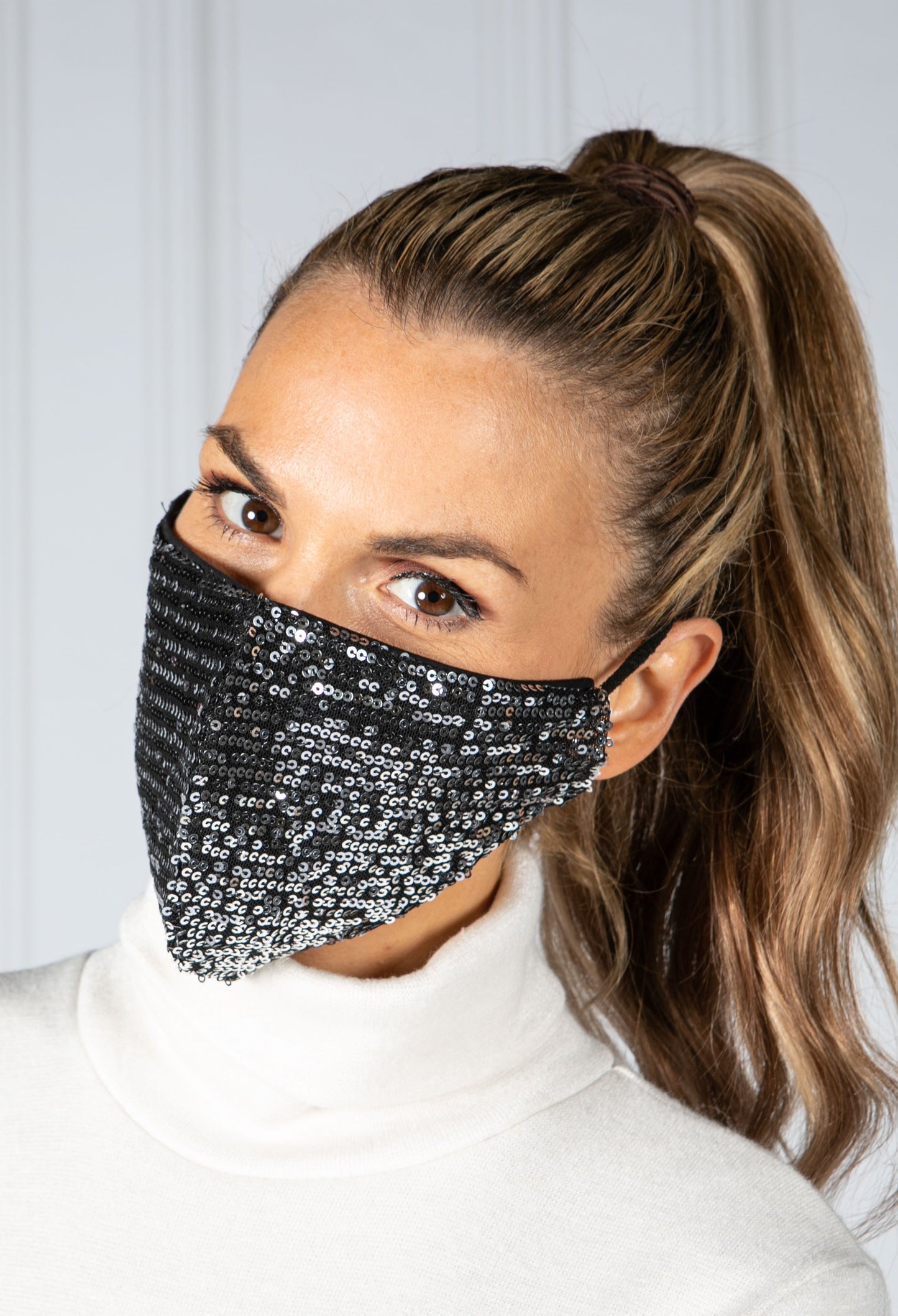 Sliver Sequin Face Mask