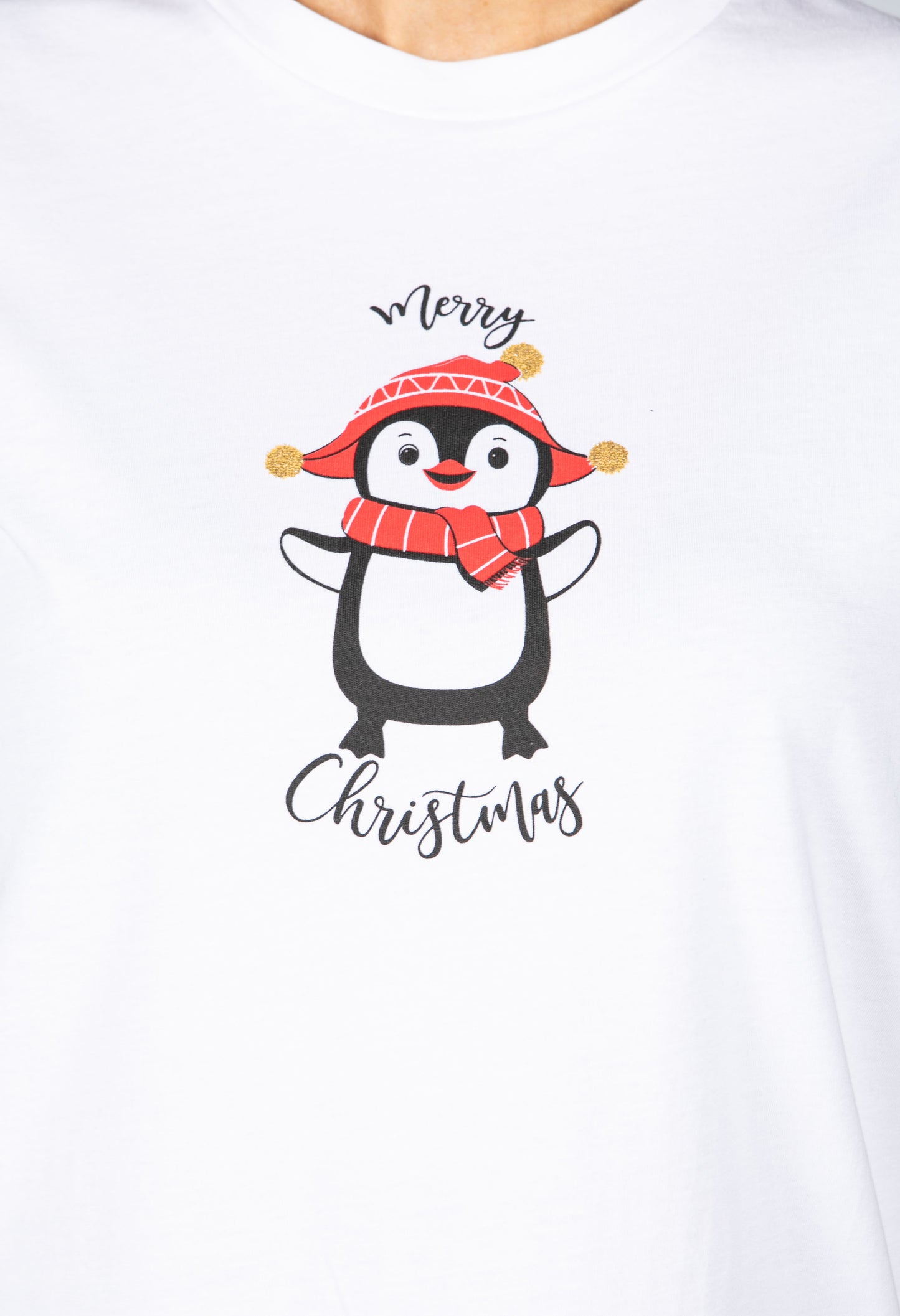 Holiday Penguin White T-Shirt