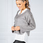 Grey Soft Knitted Jumper with Under Shirt