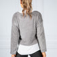 Grey Soft Knitted Jumper with Under Shirt