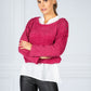 Fuchsia Soft Knitted Jumper with Under Shirt