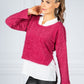 Fuchsia Soft Knitted Jumper with Under Shirt