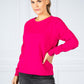 Magenta Textured Knitted Pullover