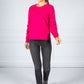 Magenta Textured Knitted Pullover