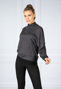 Charcoal Lurex Knit Jumper