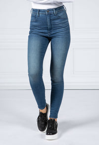 KAFEY ULTRA HIGH SKINNY JEANS IN FADED NEPTUNE BLUE