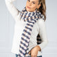 Cream and Navy Check Scarf