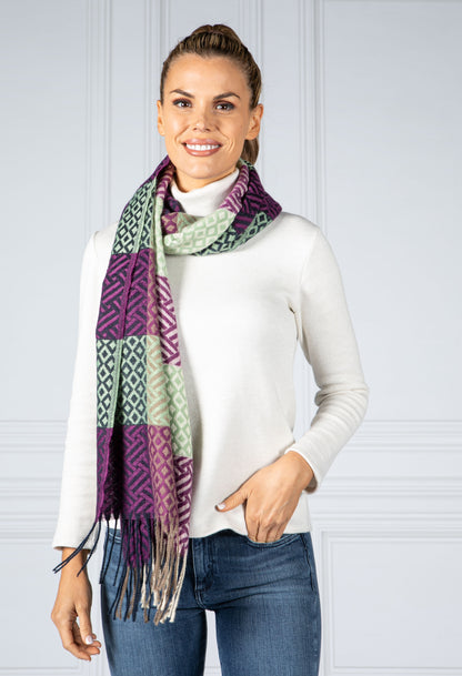 Purple and Sage Printed Scarf