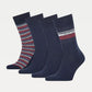 4-PACK GIFT BOX STRIPE SOCKS IN NAVY