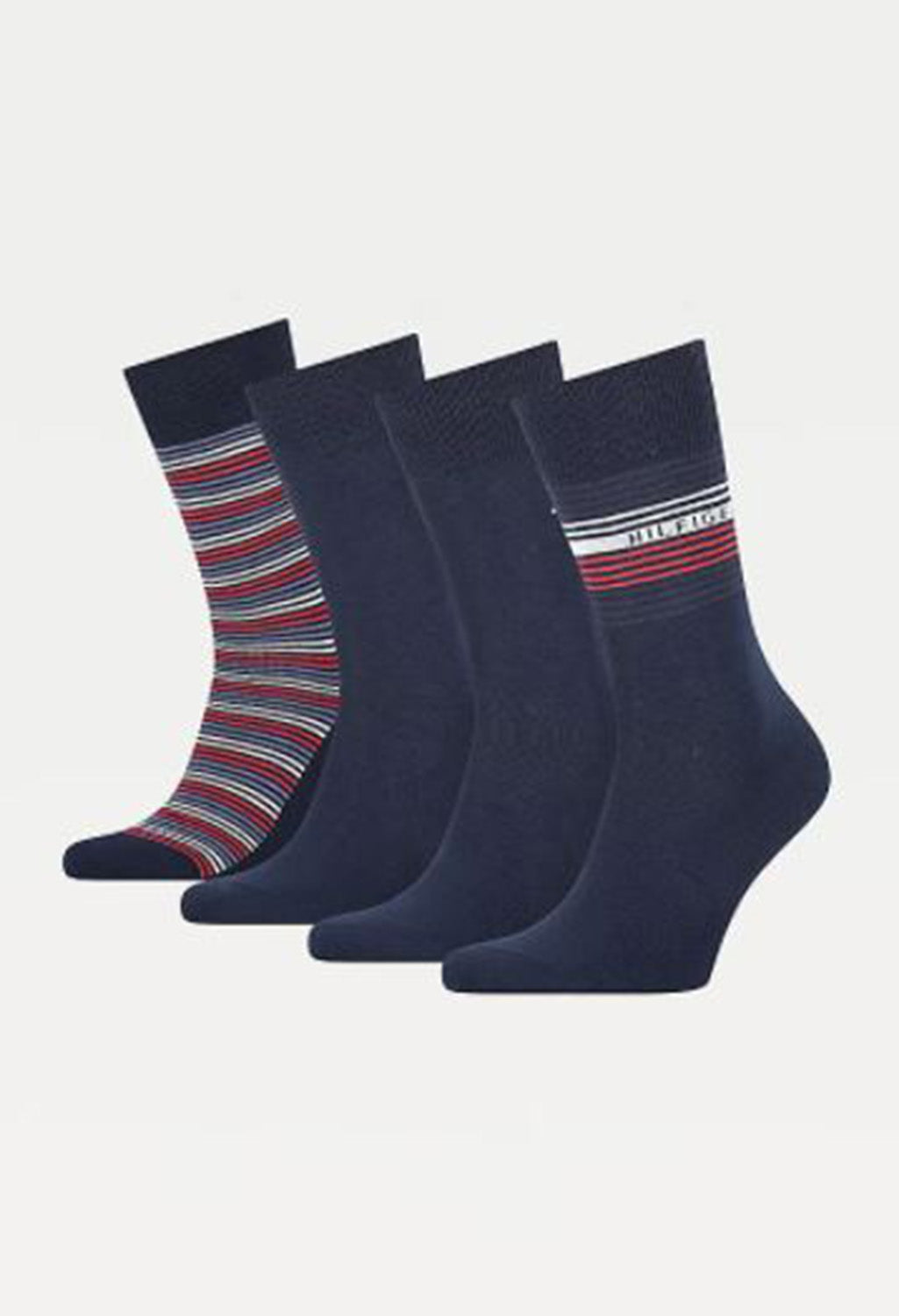 4-PACK GIFT BOX STRIPE SOCKS IN NAVY