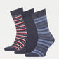 3-PACK GIFT BOX STRIPE SOCKS IN NAVY JEANS