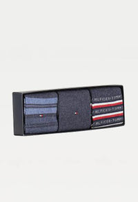 3-PACK GIFT BOX STRIPE SOCKS IN NAVY JEANS