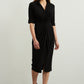 Wrap Front Sheath Dress in Black