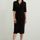 Wrap Front Sheath Dress in Black