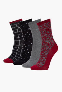 LADIES 4 PACK CREW SOCKS GIFT SET-4