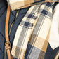 Navy and Sand Check Scarf