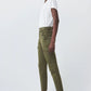 CARGO PUSH IN SECRET GLAMOR CROPPED GREEN TROUSERS