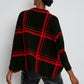 Oversized jumper with 3/4-length sleeves in Black and Chili