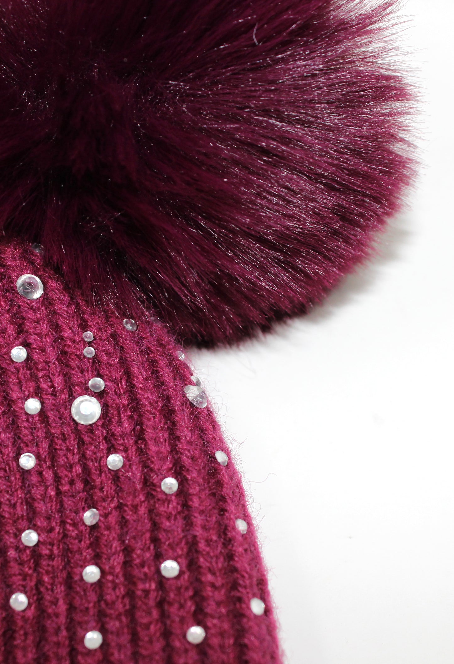 Diamante Double Pompom Hat