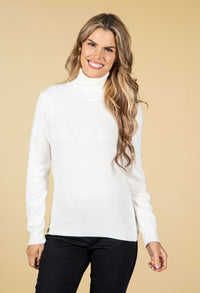 Cashmere Touch Turtleneck Knit In Milk