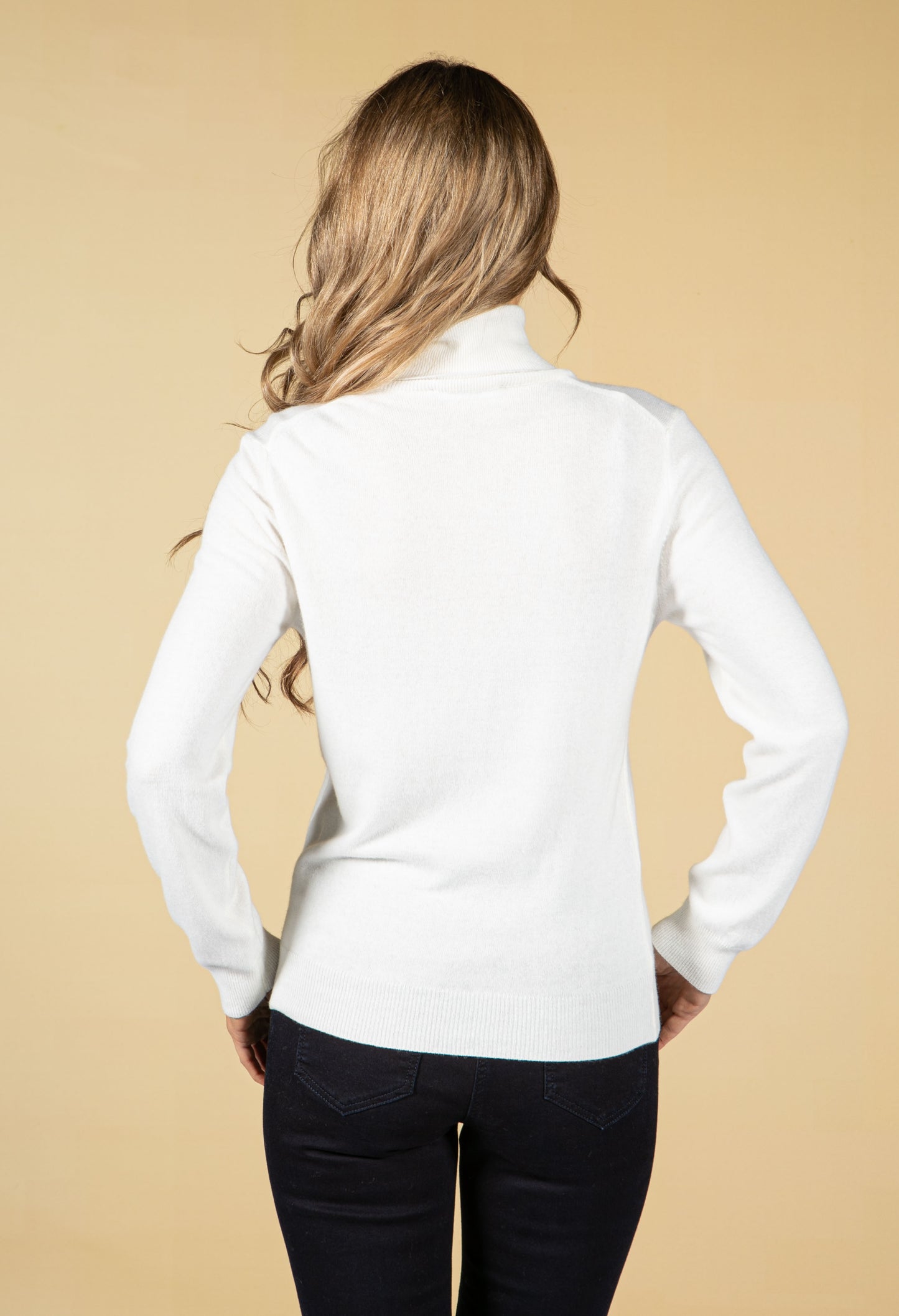 Cashmere Touch Turtleneck Knit In Milk