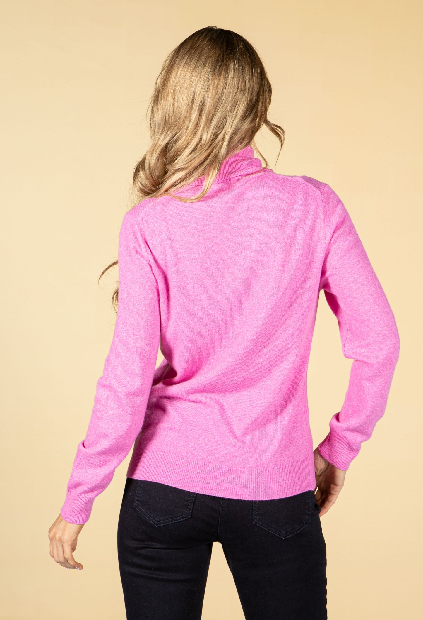 Cashmere Touch Turtleneck Knit In Candy Pink