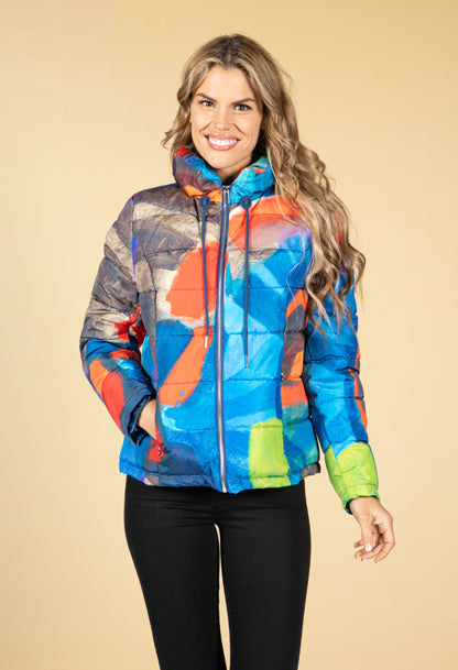 Abstract Printed Padded Jacket