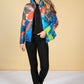 Abstract Printed Padded Jacket