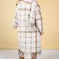 Oversized check coat in Pumpkin Stripe