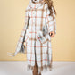 Oversized check coat in Pumpkin Stripe