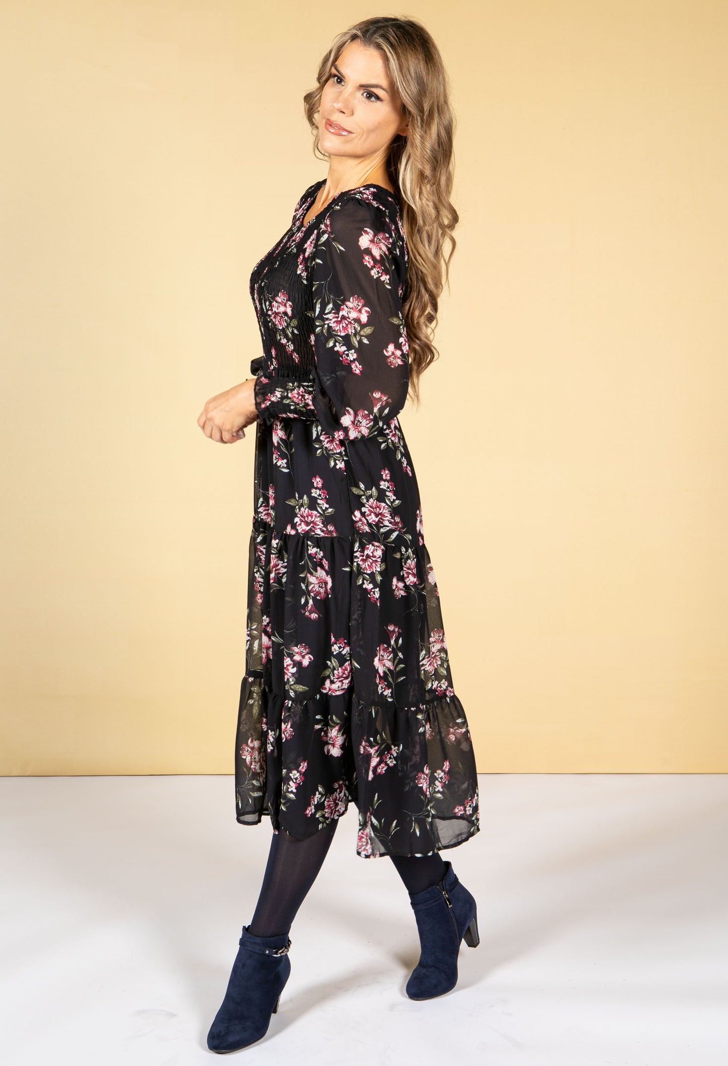 Midnight Rose Blossom Dress