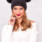 Diamante Double Pompom Hat