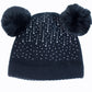 Diamante Double Pompom Hat