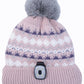 Reversible Hat & LED Torch in Mauve