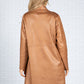 Leather Look Open Jacket in Brown