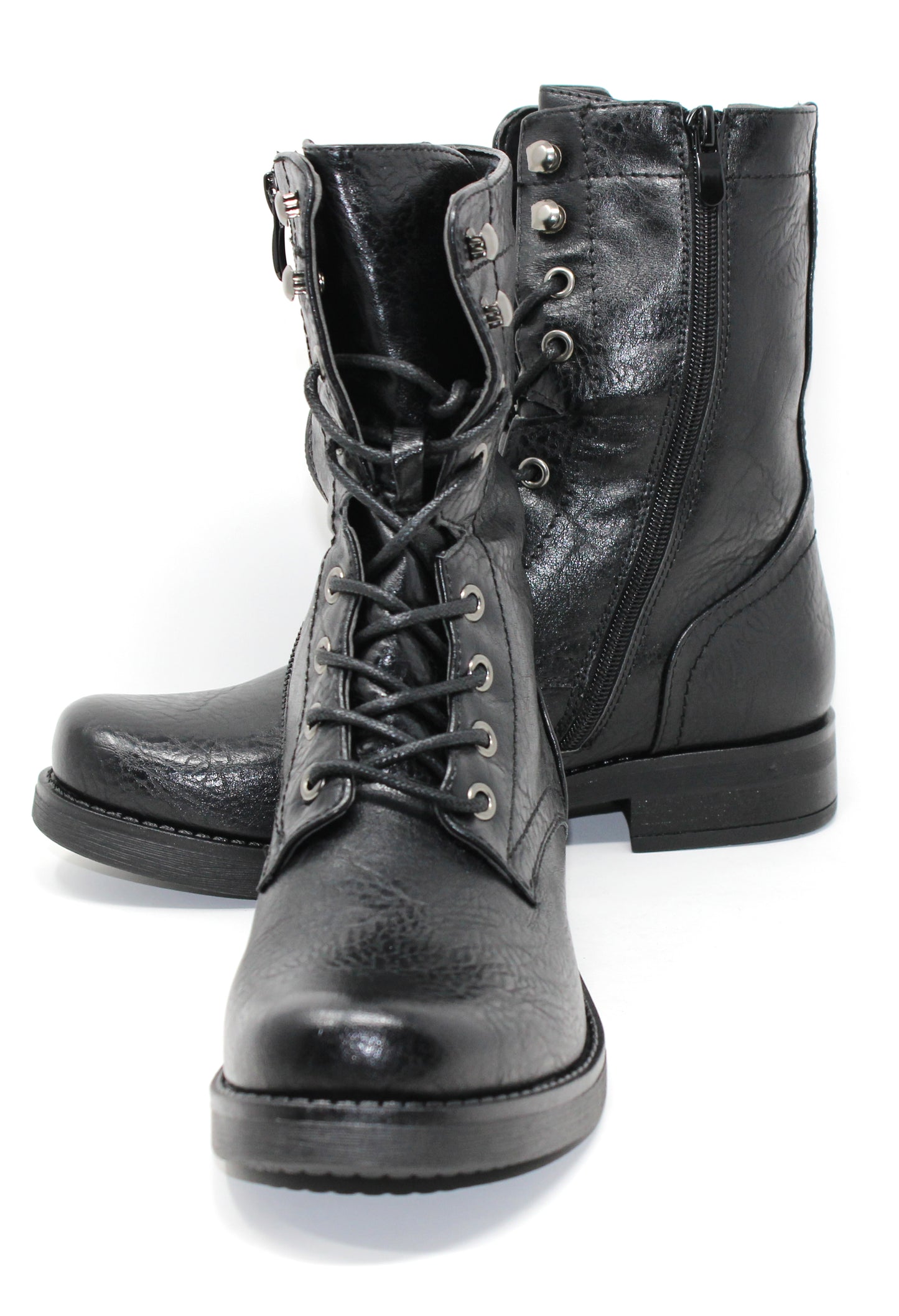 BLACK LACED WORK-BOOT