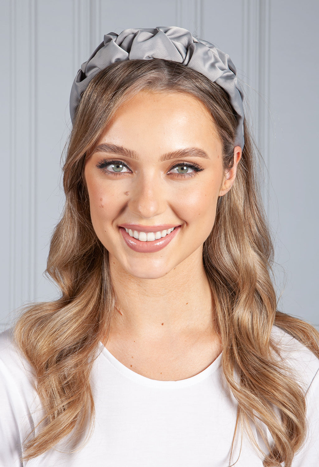 Soft Grey Ruffle Headband