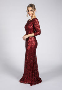 Full Length Red Sequin Dress