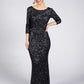 Full Length Midnight Navy Sequin Dress